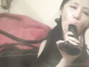 欧美隔窗拍居家火辣美女寂寞难耐拿出自己酷爱的大黑屌吸舔自慰饥渴