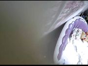 小旅馆情趣大圆床偷拍中年男女开房啪啪老司机就是会玩经典招式黄狗射尿